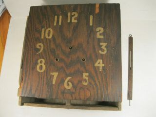 Vintage Oak Sessions Mission Wall Clock Parts Or Restoration
