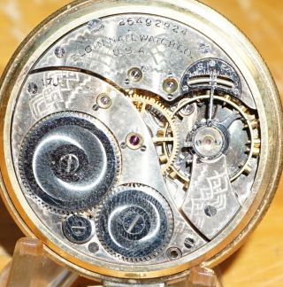 1924 ELGIN Pocket Watch OPEN FACE 12s Grade: 345,  17J 10K R GOLD PLTD CASE 5