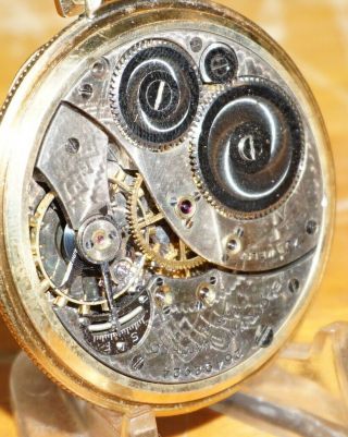 1924 ELGIN Pocket Watch OPEN FACE 12s Grade: 345,  17J 10K R GOLD PLTD CASE 7