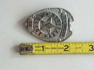 Obsolete 36th Division Militart Police Badge Ww2 Texas US Army pin Old 4