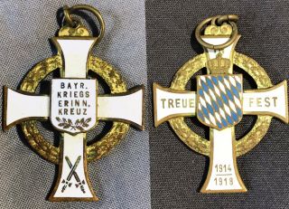 Wwi German Medal Bavaria Bavarian War Commemorative Cross Veteran 1918