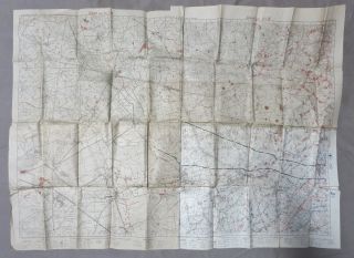 Large Ww1 Vintage 1918 Imperial German 6th Army Map West Front France