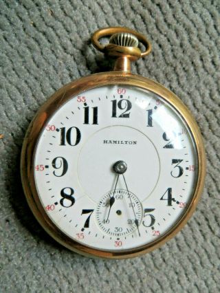 Vintage Hamilton 17 Jewel Pocket Watch - Running