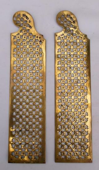 Unusual Vintage French Brass Door Finger Plates A