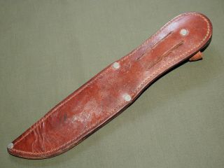 US Army USMC Marine WW2 MURPHY COMBAT FIGHTING KNIFE LEATHER SCABBARD Vtg Sheath 5