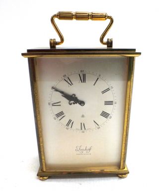 Imhof Of Switzerland Swiss Gilt Brass Paris Strike Carriage Clock - L26