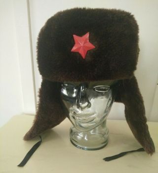 Vintage Chinese Military Soldier Army Cap Hat With Plastic Red Star