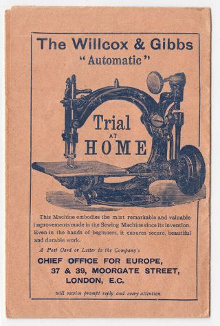 Willcox & Gibbs Antique Sewing Machines Price List Brochure