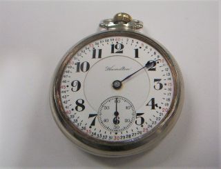 1920 Hamilton 16 Size 17 Jewel Open Face Pocket Watch Model 2 / Grade: 978