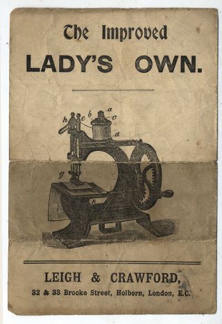 Muller Lady’s Own toy sewing machine instruction leaflet Leigh & Crawford 2