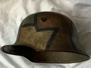 World War I WWII German Helmet Camo M16/E.  T.  66 “Nice Shape Good Color” 12