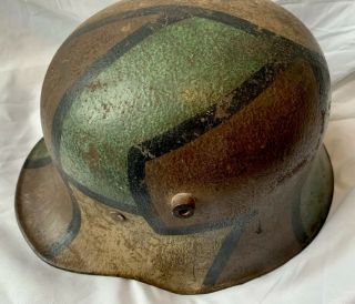 World War I WWII German Helmet Camo M16/E.  T.  66 “Nice Shape Good Color” 4