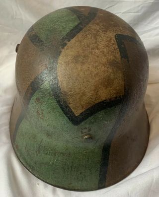 World War I WWII German Helmet Camo M16/E.  T.  66 “Nice Shape Good Color” 5