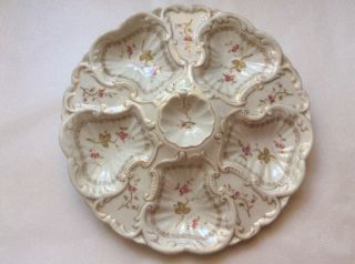 Oyster Plate Gorgeous Antique Victorian Austria Oyster Plate C.  1876 - 1889,  Op317