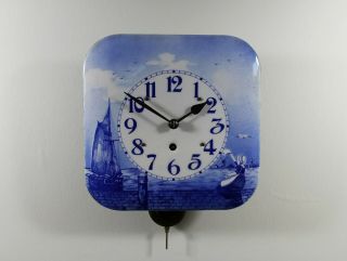Stunning Dutch 8 Day Enamel Wall Clock (fully Over Hauled)