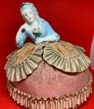 VINTIGE HALF PORCELAIN DOLL NOW AVAILABLE Antique 1920s Half Doll Pin Cushion Z 2