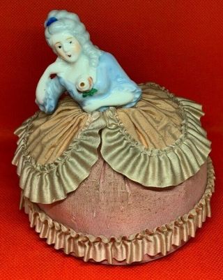 VINTIGE HALF PORCELAIN DOLL NOW AVAILABLE Antique 1920s Half Doll Pin Cushion Z 3