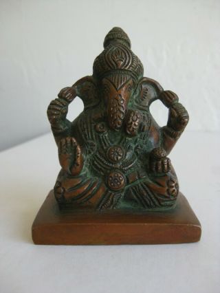 Fine Old Antique India Hindu 4 Arm Lord Ganesha Deity Bronze Statue Sculpture