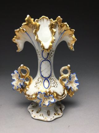 19c.  Antique Paris Pocelain Mantle Spill Vase Marked Pe
