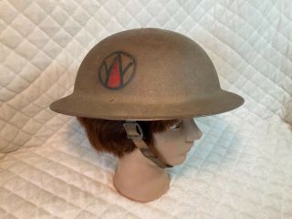 Us Ww1 Military Doughboy Helmet With Liner And Strap Marked Zb51