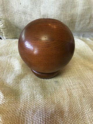 Vintage Enesco Japan Imports Wood Round Ball Shaped Container Snack Bowl 3