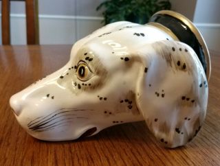 Antique Fox Hunt Hound Head Stirrup Cup or Wall Pocket Marked Italy 6 
