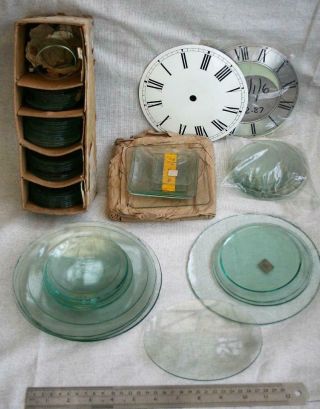 85 X Vintage Antique Clock Barometer Glass 3 - 18.  5cm Diameter - Mostly Domed.