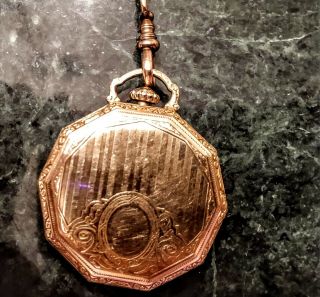 Antique Elgin Gold Filled Pocket Watch With Chain.