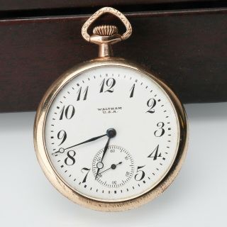 Vintage Antique Waltham 14k Gold Filled Art Deco 12s 17j Pocket Watch Parts