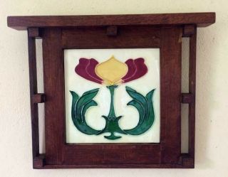 Arts & Crafts Tile W/ Handcrafted Mission Oak Frame