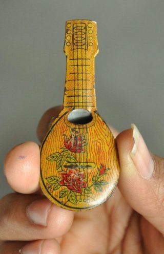 Vintage Unique Violin Shape Litho Print Whistle Tin Toy,  Japan