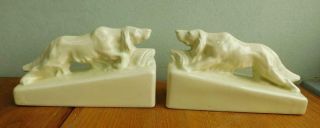 Art Deco Ceramic Hunting Dog Pointers Setters Bookends C1920s
