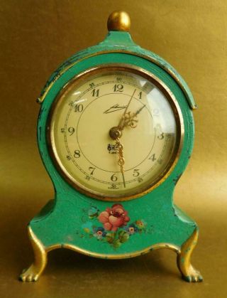 Fine German Mantle Alarm Clock W’ Music Box 1900s