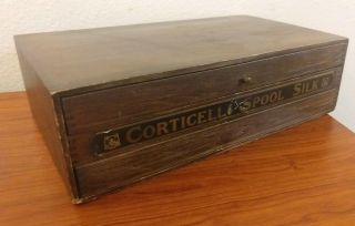 Corticelli Antique 3 Drawer Spool Cabinet Thread Sewing Dresser Box Chest