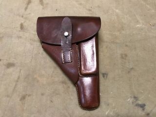 25i Wwii German Walther Pp Ppk Leather Holster - Brown