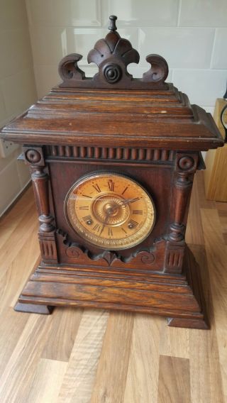 Antique Sharon 8 Day Striking Mantle Clock Ansonia Usa C1890 Gwo