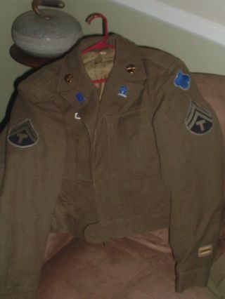 Ww2 88th Division 351st Infantry Ike Jacket W/ Dui & Patches Id 