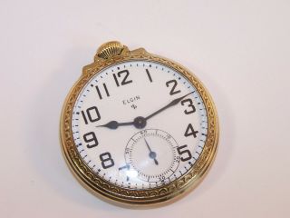 1947 Elgin 16s 17 Jewel 574 10k Rolled Gold Plate Rr Case Pocket Watch