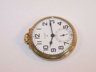 1947 Elgin 16s 17 Jewel 574 10K Rolled Gold Plate RR Case Pocket Watch 4