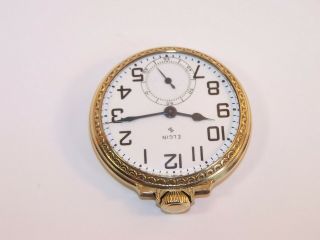 1947 Elgin 16s 17 Jewel 574 10K Rolled Gold Plate RR Case Pocket Watch 5