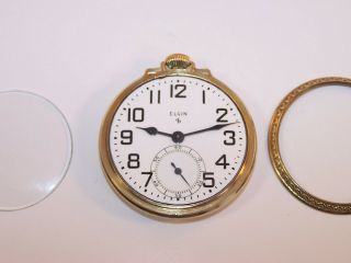 1947 Elgin 16s 17 Jewel 574 10K Rolled Gold Plate RR Case Pocket Watch 8