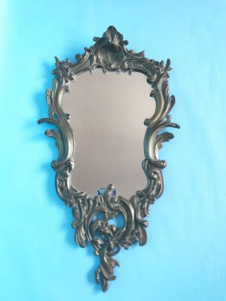 Antique Victorian Cast Iron Wall Hanging Mirror