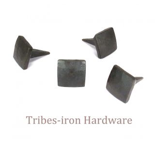 20 Square Head Nails Hand Forged Iron Big Rustic Metal Clavos Door Decor Studs