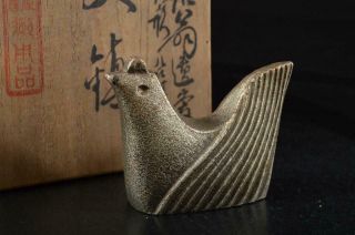 G8998: Japanese Metal Bird - Shaped Paper Weight Bunchin Calligraphy Tool.