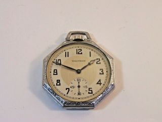 1933 Waltham 12s 7 Jewel No.  210 Octagon Case pocket watch 2