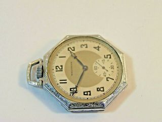 1933 Waltham 12s 7 Jewel No.  210 Octagon Case pocket watch 5
