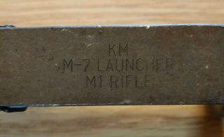 KM M7 Launcher for M1 Garand Rifle - KM Marked - WWII Collectible 2