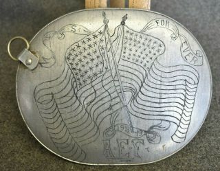 Wwi Mess Kit U.  S.  A For Ever Aluminum Trench Art American Flags 1st Infantry Div