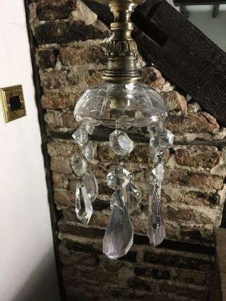 Designers Delight Vintage French Lamp Light Brass Antique Crystals Ding Dong Wow