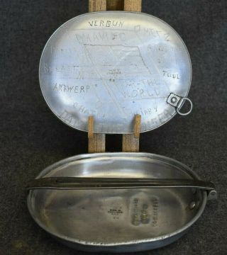 WWI Mess Kit U.  S 1917 Aluminum Trench Art DAMN THE KAISER I WANT TO GO HOME 2